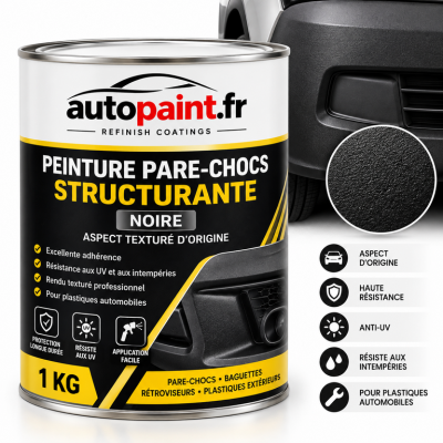 Peinture Pare-Chocs Structurante Noire – 1 kg