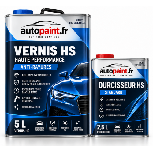 Pack vernis carrosserie brillant HS anti-rayures 7.5L Pack vernis carrosserie brillant HS anti-rayures 7.5L
