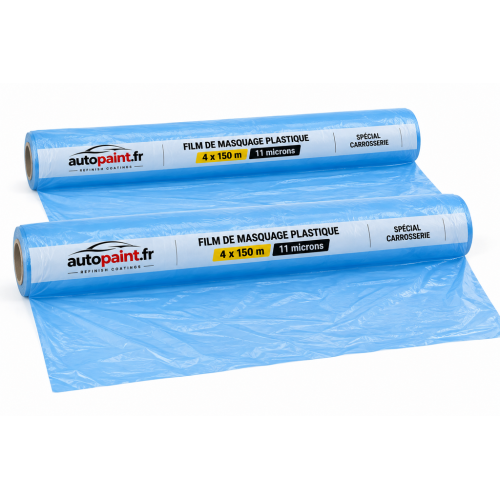 Film de Masquage Plastique Carrosserie 4 × 150 m – 11 µm – Lot de 2 Rouleaux